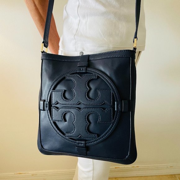 Tory Burch Handbags - Tory Burch Navy Blue Leather Cross Body Handbag